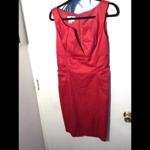 Red sleeveless midi dress